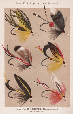 ANTIQUE PRINT OF FISHING FLIES FROM 1885